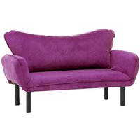 Dmora - 2-Sitzer SchlafsofaMindulle, Verwandelbares Sofa, Lineare Stoffstruktur, Schlafsessel mit Stauraum, 140x65 h70 cm, Lila von DMORA