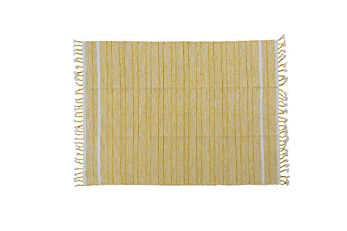 Dmora Alabama moderner Teppich, Kelim-Stil, 100% Baumwolle, beige, 170x110cm von Dmora