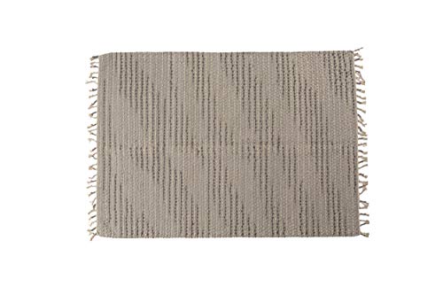 Dmora Atlanta moderner Teppich, Kelim-Stil, 100% Baumwolle, grau, 150x80cm von Dmora