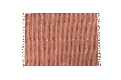 Dmora Atlanta moderner Teppich, Kelim-Stil, 100% Baumwolle, rosa, 230x160cm von Dmora