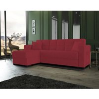 Schlafsofa Ddajca, Eckschlafsofa mit umkehrbarer Halbinsel, Aufbewahrungssofa für Wohnzimmer mit chaiselongue und 2 Kissen, 230x150h81 cm, Rot - Dmora von DMORA