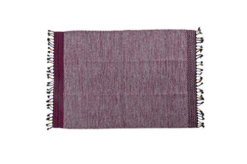 Dmora Dallas moderner Teppich, Kelim-Stil, 100% Baumwolle, rosa, 110x60cm von Dmora