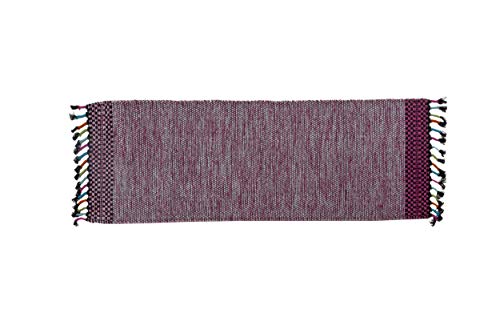 Dmora Dallas moderner Teppich, Kelim-Stil, 100% Baumwolle, rosa, 240x60cm von Dmora