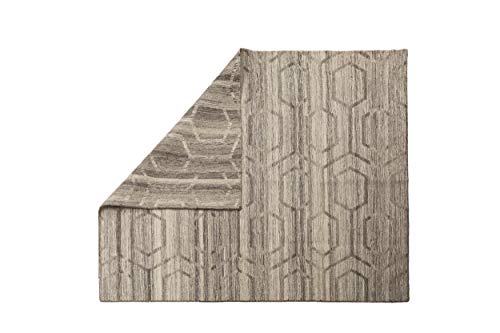 Dmora Detroit moderner Teppich, Kelim-Stil, 100% Baumwolle, grau, 150x100cm von Dmora