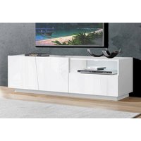 Dmora - Fernsehschrank Dlandon, Niedriges Sideboard für Wohnzimmer mit 2 Türen, Sockel für TV-Möbel, 100 % Made in Italy, cm 150x43h46, weiß glänzend Dmora - Fernsehschrank Dlandon, Niedriges Sideboard für Wohnzimmer mit 2 Türen, Sockel für TV-Möbel, 100 % Made in Italy, cm 150x43h46, weiß glänzend von DMORA