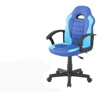 Dmora - Gaming-Stühl Dfaraon, Kinder-Gaming-Sessel, Schreibtischstuhl, 56x55h89/100 cm, Blau und hellblau von DMORA