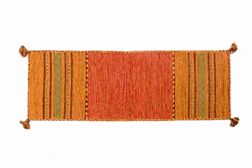 Dmora Kansas moderner Teppich, Kelim-Stil, 100% Baumwolle, orange, 200x60cm von Dmora