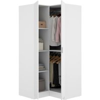 Kleiderschrank Dcipo, Eckschrank für Schlafzimmer, Eckschrank mit 2 Flügeltüren, 91x93h184 cm, Weiß - Dmora Kleiderschrank Dcipo, Eckschrank für Schlafzimmer, Eckschrank mit 2 Flügeltüren, 91x93h184 cm, Weiß - Dmora von DMORA