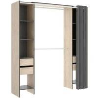 Dmora - Kleiderschrank Resegone, Struktur für begehbaren Kleiderschrank, offene Garderobe, 180 x 50 x 205 cm, Eiche und Anthrazit Dmora - Kleiderschrank Resegone, Struktur für begehbaren Kleiderschrank, offene Garderobe, 180 x 50 x 205 cm, Eiche und Anthrazit von DMORA