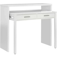 Konsolentisch Damodi, Schreibtisch mit ausziehbarer Platte, PC-Schreibtisch mit 2 Schubladen, 99x36h88 cm, Weiß - Dmora Konsolentisch Damodi, Schreibtisch mit ausziehbarer Platte, PC-Schreibtisch mit 2 Schubladen, 99x36h88 cm, Weiß - Dmora von DMORA