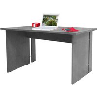 Dmora - Linearer Schreibtisch für Büro und Arbeitszimmer, Minimaler Computertisch, Schreibtisch für die Arbeit, 120x78xh75 cm, Farbe Zementgrau von DMORA