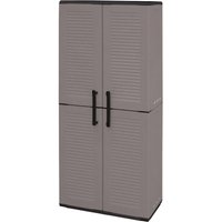 Mehrzweck Außen oder Innenwechselschrank, 2 türige mobile und 3 einstellbare Polypropylen Regale, 100% Made in Italy, 68x37h163 cm, graue Farbe von DMORA