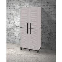 Mehrzweck Außen oder Innenwechselschrank, 2 türige mobile und 3 einstellbare Polypropylen Regale, 100% Made in Italy, 68x37h169 cm, graue Farbe von DMORA