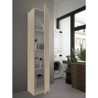 Mehrzweck-Kabinett Dbellod, Beistellschrank mit 1 Tür, Schuhregal Kleiderschrank mit Regalen, Vertikales Schuhregal, 37x37h180 cm, Eiche - Dmora von DMORA