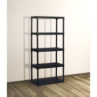 Mehrzweckregal mit 3 Regalboden aus Polypropylen, Mehrzweck Regal für Innen oder Außenbereich, 100% Made in Italy, 90x40h176 cm, Anthrazitfarbe von DMORA