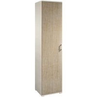 Dmora - Mehrzweckschrank Aquilegia, Linearschrank mit 1 Flügeltür und 4 verstellbaren Einlegeböden, Säulenschrank für Badezimmer, 100% Made in Italy, von DMORA