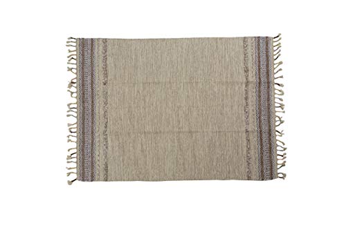 Dmora Moderner Boston-Teppich, Kelim-Stil, 100% Baumwolle, beige, 110x60cm von Dmora