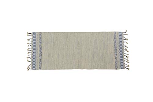 Dmora Moderner Boston-Teppich, Kelim-Stil, 100% Baumwolle, grau, 180x60cm von Dmora