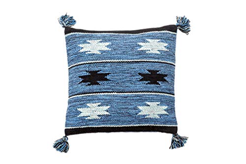 Dmora Moderner Chicago Teppich, Kelim-Stil, 100% Baumwolle, blau, 45x45cm von Dmora