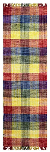 Dmora Moderner Sacramento-Teppich, Kelim-Stil, 100% Baumwolle, mehrfarbig, 240x60cm von Dmora