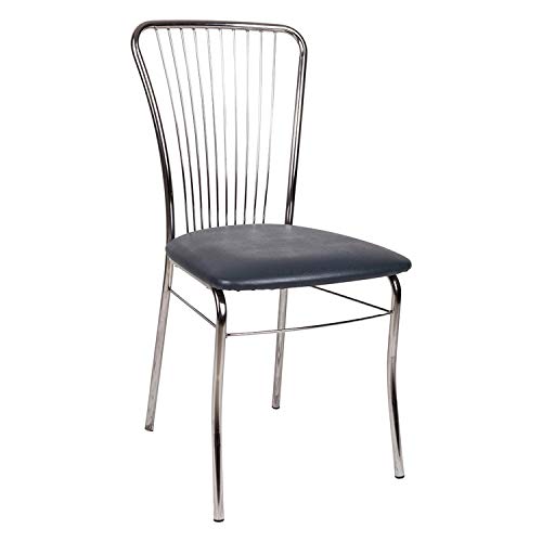 Dmora Moderner Stuhl aus Kunstleder, für Esszimmer, Küche oder Wohnzimmer, cm 45x45h93, Farbe Grau von Dmora