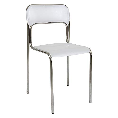 Dmora - Moderner Stuhl aus Metall und Polypropylen, für Esszimmer, Küche oder Wohnzimmer, 43x45h81 cm, Sitzhöhe 48 cm, Farbe Weiß von Dmora