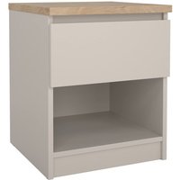 Dmora - Nachttisch Solantra, niedrige Kommode mit 1 Schublade, kompakter und funktionaler Nachttisch, 40x40 h50 cm, Beige von DMORA