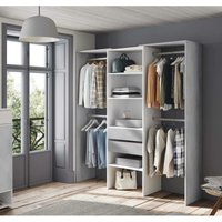 Garderobe Miramar, Struktur für begehbaren Kleiderschrank, Offener Kleiderschrank ohne Türen, Begehbarer Kleiderschrank, cm 179x50h202, Weiß und von DMORA