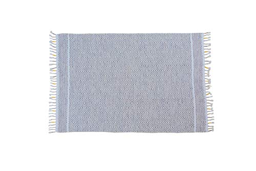 Dmora Ontario moderner Teppich, Kelim-Stil, 100% Baumwolle, grau, 200x140cm von DMORA