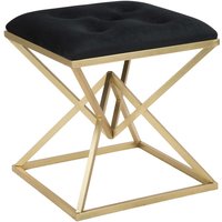 Dmora - Quadratischer Hocker, Eisen und Schwamm und Polyester, Goldfarbe, Maße: 45 x 45 x 48 cm von DMORA