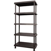 Dmora Regal aus Polypropylen mit 4 Böden, Mehrzweckregal für drinnen oder draußen, 100 % Made in Italy, 82 x 40 h 165 cm, Farbe Anthrazit von DMORA