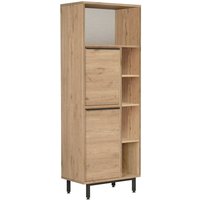 Dmora - Säulenschrank Merbok, Schrank für Badezimmer oder Küche, Multifunktionaler Hochschrank, Mehrzweckschrank, 160x36 h45 cm, Nussbaum von DMORA