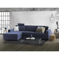 Dmora - Schlafsofa Daalber, Ecksofa, 100% Made in Italy, Sofa mit Drehöffnung, Linke Containerhalbinsel, mit Standard-Armlehnen, Cm 280x95h90, Blau von DMORA