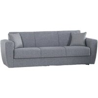Schlafsofa Dcorv, Lineares 3-Sitzer-Container-Schlafsofa, Wohnzimmersofa aus gepolstertem Stoff mit Klick-Klack-Öffnung, 223x84xh80 cm, Grau - Dmora Schlafsofa Dcorv, Lineares 3-Sitzer-Container-Schlafsofa, Wohnzimmersofa aus gepolstertem Stoff mit Klick-Klack-Öffnung, 223x84xh80 cm, Grau - Dmora von DMORA