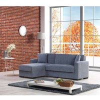 Schlafsofa Ddajca, Eckschlafsofa mit umkehrbarer Halbinsel, Aufbewahrungssofa für Wohnzimmer mit chaiselongue und 2 Kissen, 230x150h81 cm, Grau Schlafsofa Ddajca, Eckschlafsofa mit umkehrbarer Halbinsel, Aufbewahrungssofa für Wohnzimmer mit chaiselongue und 2 Kissen, 230x150h81 cm, Grau von DMORA