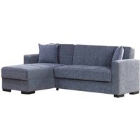 Schlafsofa Ddajca, Eckschlafsofa mit umkehrbarer Halbinsel, Aufbewahrungssofa für Wohnzimmer mit chaiselongue und 2 Kissen, 230x150h81 cm, Grau Schlafsofa Ddajca, Eckschlafsofa mit umkehrbarer Halbinsel, Aufbewahrungssofa für Wohnzimmer mit chaiselongue und 2 Kissen, 230x150h81 cm, Grau von DMORA