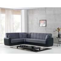 Dmora - Schlafsofa Matias, Eck-Container-Schlafsofa aus Kunstleder und Stoff, Wohnzimmersofa mit Klick-Klack-Öffnung und umkehrbarer Halbinsel, Cm Dmora - Schlafsofa Matias, Eck-Container-Schlafsofa aus Kunstleder und Stoff, Wohnzimmersofa mit Klick-Klack-Öffnung und umkehrbarer Halbinsel, Cm von DMORA