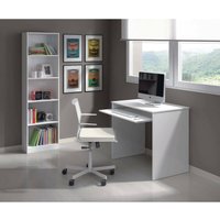 Dmora - Schreibtisch Dcapezz, Schreibtisch mit Regal, PC-Halter Arbeitstisch für Büro oder Schlafzimmer, Schreibtisch, 90x54h79 cm, Weiß Dmora - Schreibtisch Dcapezz, Schreibtisch mit Regal, PC-Halter Arbeitstisch für Büro oder Schlafzimmer, Schreibtisch, 90x54h79 cm, Weiß von DMORA