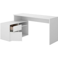 Schreibtisch Ddiaw, Mehrzweck-Schreibtisch für Büro oder Schlafzimmer, Mehrzweck-Ecktisch, 139 x 92 x 75 cm, Weiß - Dmora von DMORA