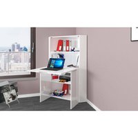 Schreibtisch Ddorva, Mehrzweckmöbel mit Regalen und Arbeitsplatte, Mehrzweck-Bürotisch, platzsparender Mehrpositionsschreibtisch, 100 % Made in von DMORA