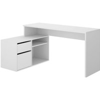 Schreibtisch Gardena, Mehrzweck-Schreibtisch für Büro oder Schlafzimmer, Mehrzweck-Ecktisch, 139 x 92 x 75 cm, Weiß - Dmora von DMORA