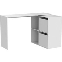Schreibtisch Milwaukee, Modularer Schreibtisch mit Regal, Arbeits- oder Bürotisch mit mehreren Positionen und Eckmontage, cm 152x49h74, Weiß - Dmora Schreibtisch Milwaukee, Modularer Schreibtisch mit Regal, Arbeits- oder Bürotisch mit mehreren Positionen und Eckmontage, cm 152x49h74, Weiß - Dmora von DMORA
