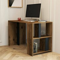Schreibtisch Schedar, Mehrzweckschreibtisch, Bürotisch für pc, Eckschreibtisch, 120x60h75 cm, Walnuss und Anthrazit, mit verstärkter Verpackung von DMORA