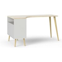 Dmora Schreibtisch mit Regalen, Farbe Weiß und Eiche, 145,1 x 75,8 x 80 cm Dmora Schreibtisch mit Regalen, Farbe Weiß und Eiche, 145,1 x 75,8 x 80 cm von DMORA