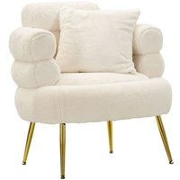 Dmora - Sessel Castagna, Gepolsterter Sitz, Einzelsofa im Wohnzimmer, Stuhl mit Armlehnen, 78x68 h85 cm, Weiß und Gold Dmora - Sessel Castagna, Gepolsterter Sitz, Einzelsofa im Wohnzimmer, Stuhl mit Armlehnen, 78x68 h85 cm, Weiß und Gold von DMORA