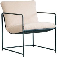 Dmora - Sessel Poplar, Sessel mit Bouclé-Stoff bezogen, gepolsterter Stuhl, Sitz mit Metallarmlehnen, 61x67h75 cm, Beige von DMORA