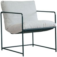 Dmora - Sessel Poplar, Sessel mit Bouclé-Stoff bezogen, gepolsterter Stuhl, Sitz mit Metallarmlehnen, 61x67h75 cm, Grau, mit verstärkter Verpackung von DMORA