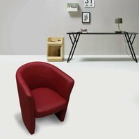 Sessel mit Kunstlederbezug, rote Farbe, 65 x 78 x 60 cm - Dmora von DMORA