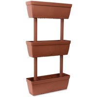 Dmora Set von 3 Vasen für den häuslichen Gemüsegarten, Set von 3 Blumentürvasen für Innen oder Außenbereich, 100% Made in Italy, 49x22h16 cm, braune von DMORA