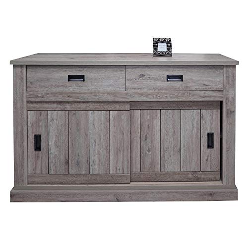 Dmora Sideboard mit 2 Türen, braune Farbe, 150 x 95 x 50 cm, Vintage-Stil von Dmora